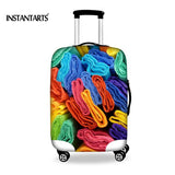 INSTANTARTS Colorful Striped Luggage Covers Travel Suitcase Protective